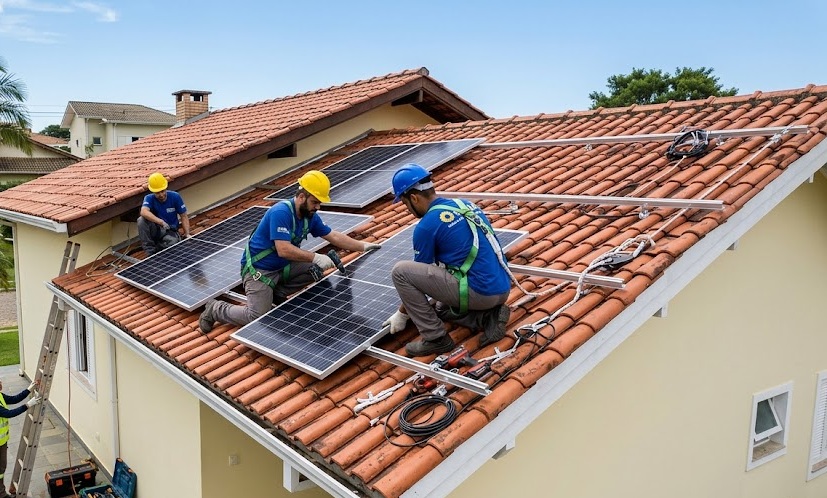 Instalação solar - Condomínio Villa Bella, Piracicaba/SP