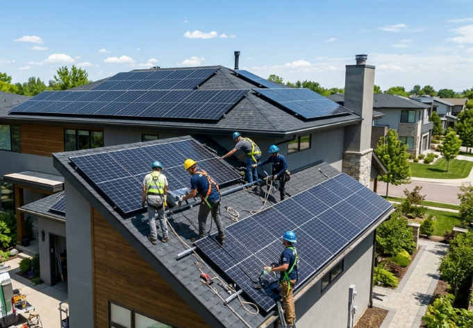 Instalação solar - Residencial Recanto das Águas, Jundiaí/SP